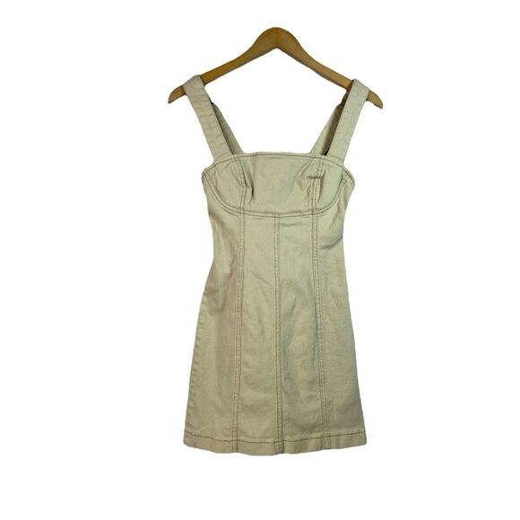 Urban Outfitters Golden Hour Denim Buckle Mini Dress Size XS - Picture 1 of 12